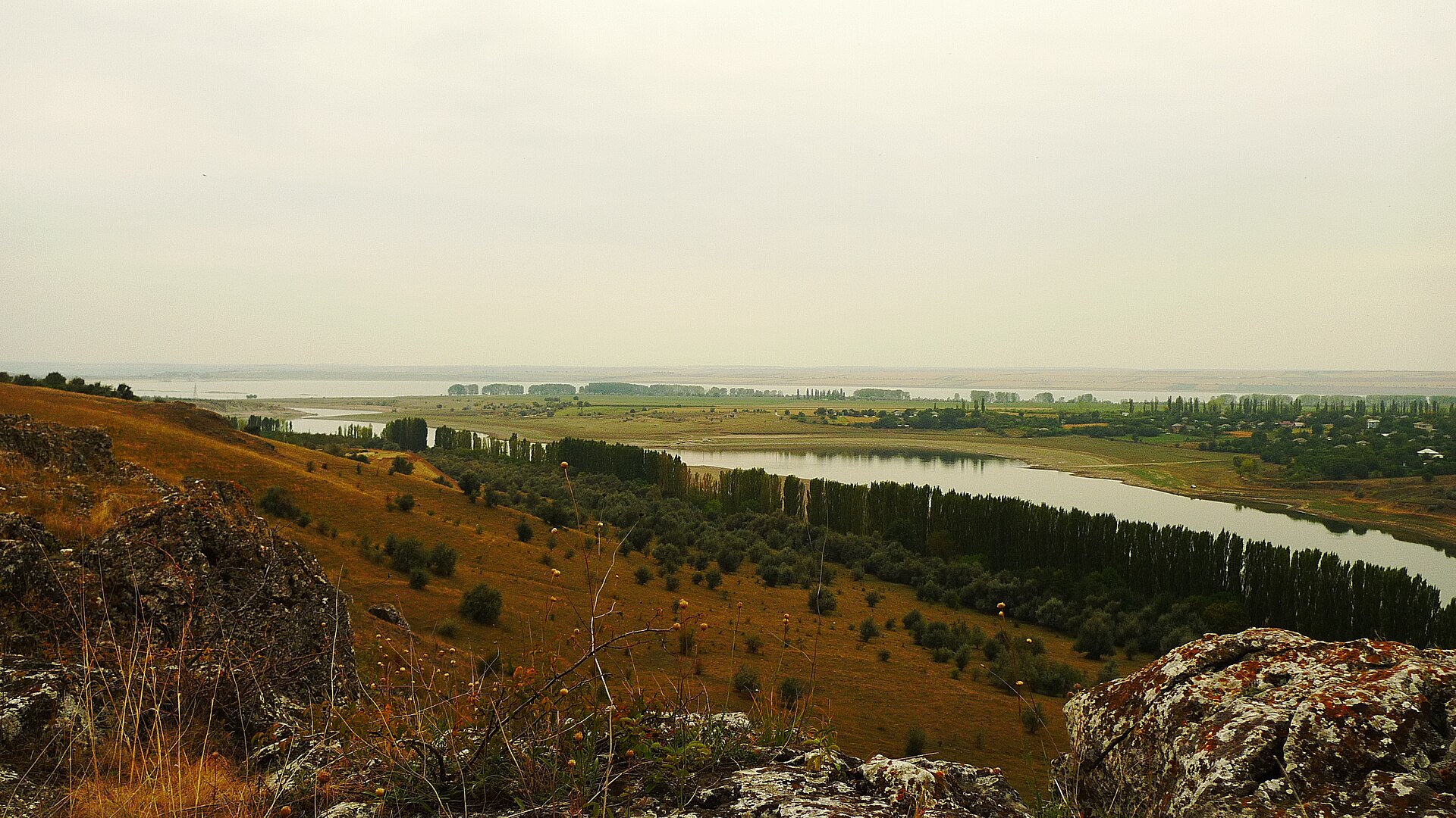 Confluența râului Prut cu Ciuhurul, văzută de pe mal